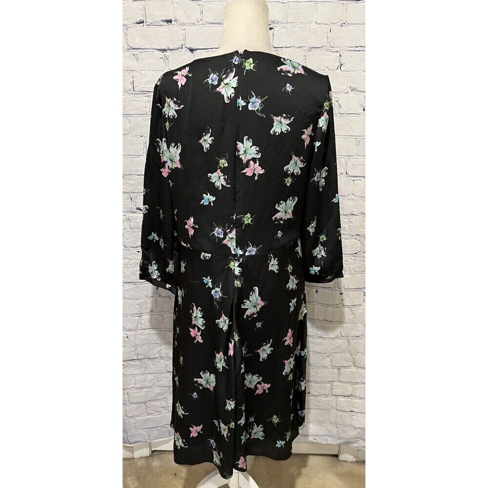 Banana Republic Black Watercolor Floral Dress Size 12 - Picture 6 of 9